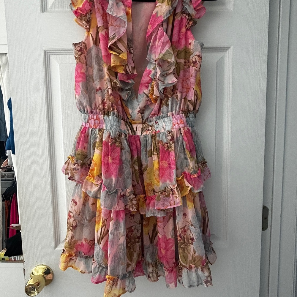 Spring Floral Ruffle Dress - Picture 3 of 7